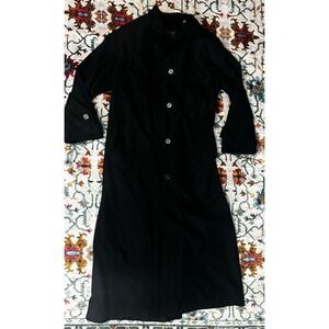 Gallery Trench Rain Coat Black Women's Size 6- Button Up